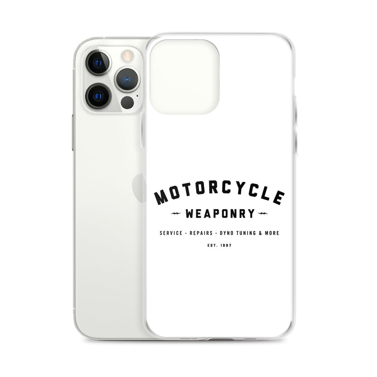 Motorcycle Weaponry iPhone Case (White)