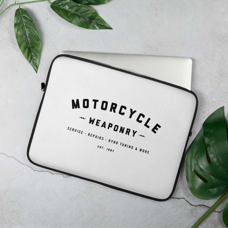 Motorcycle Weaponry Laptop Sleeve (White)
