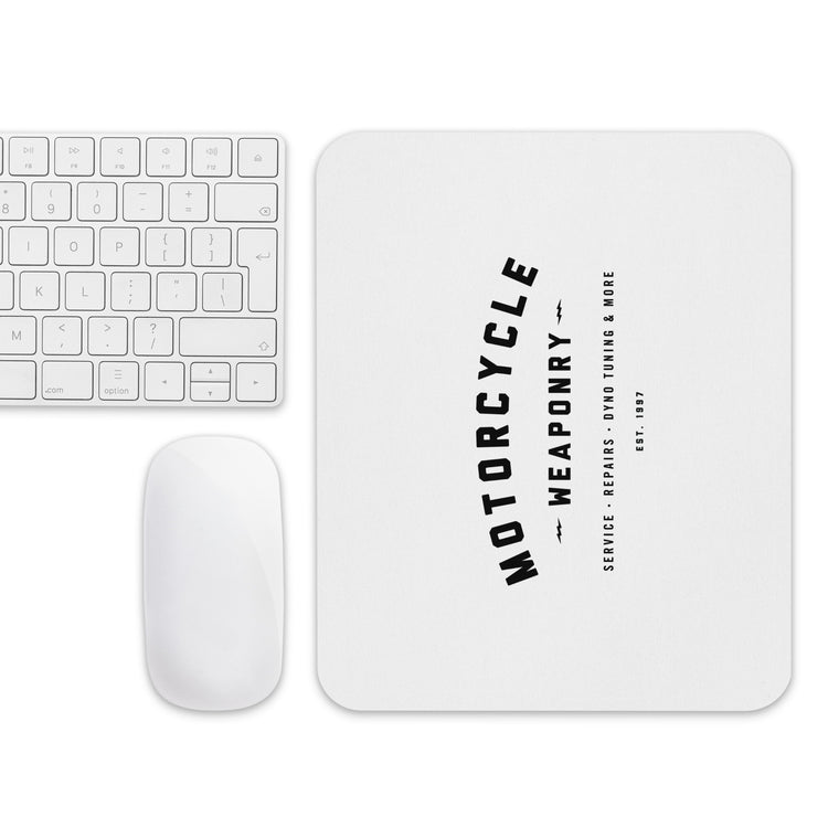 Motorcycle Weaponry Mouse Pad (White)