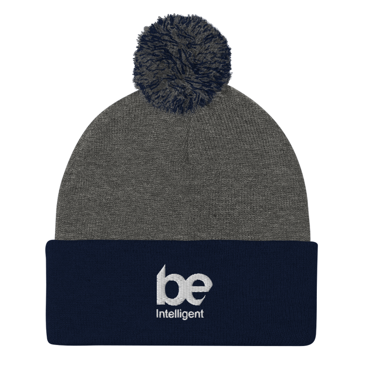 Be Intelligent Pom-Pom Beanie (Embroidered)