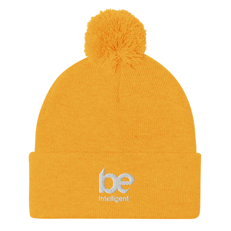 Be Intelligent Pom-Pom Beanie (Embroidered)