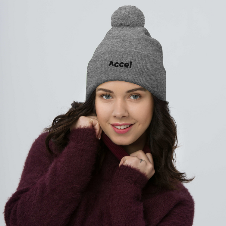 Accel Pom-Pom Beanie (Embroidered)