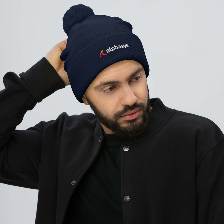 AlphaSys Pom-Pom Beanie (Embroidered)
