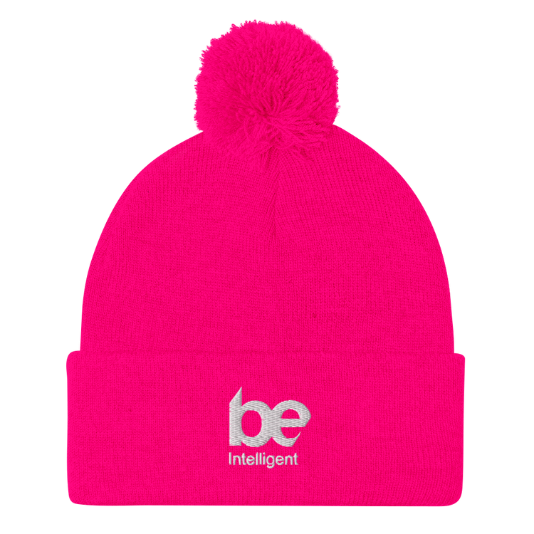 Be Intelligent Pom-Pom Beanie (Embroidered)