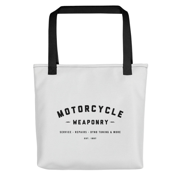 Motorcycle Weaponry Tote Bag (White)