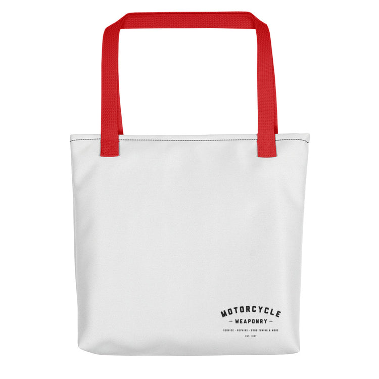 Motorcycle Weaponry Tote Bag (White)