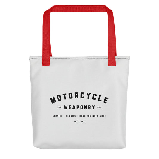 Motorcycle Weaponry Tote Bag (White)