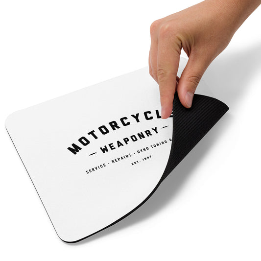 Motorcycle Weaponry Mouse Pad (White)