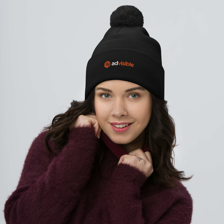 AdVisible Pom-Pom Beanie (Embroidered)