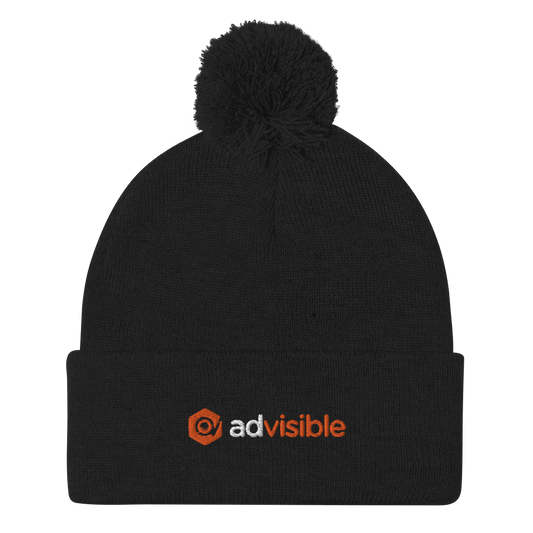 AdVisible Pom-Pom Beanie (Embroidered)