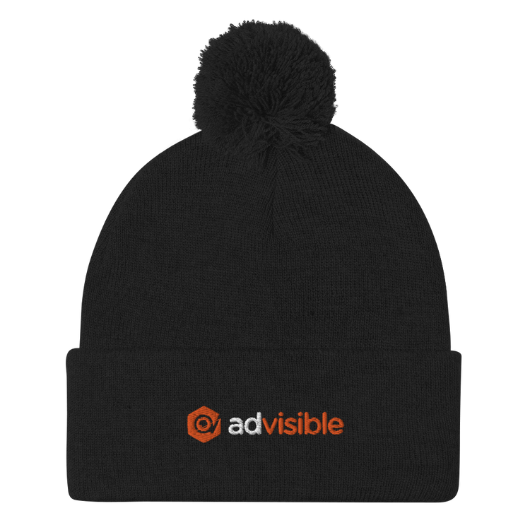 AdVisible Pom-Pom Beanie (Embroidered)