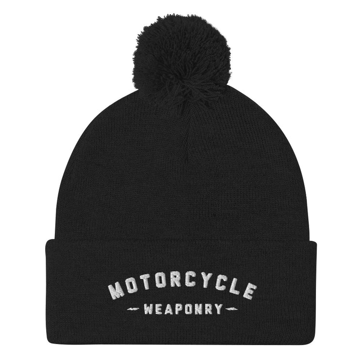 Motorcycle Weaponry Pom-Pom Beanie (Embroidered)