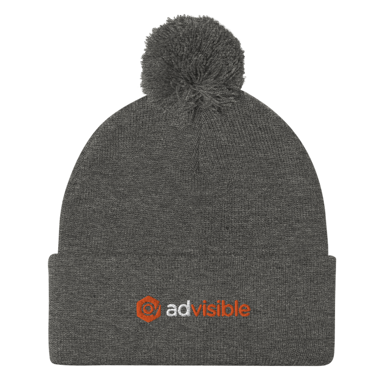 AdVisible Pom-Pom Beanie (Embroidered)