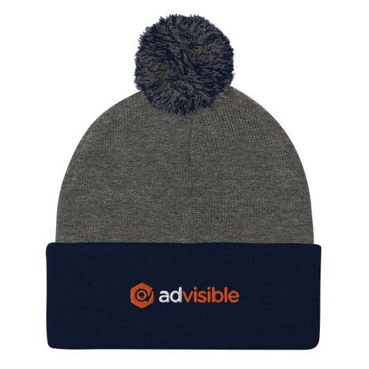 AdVisible Pom-Pom Beanie (Embroidered)