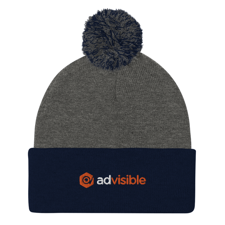 AdVisible Pom-Pom Beanie (Embroidered)