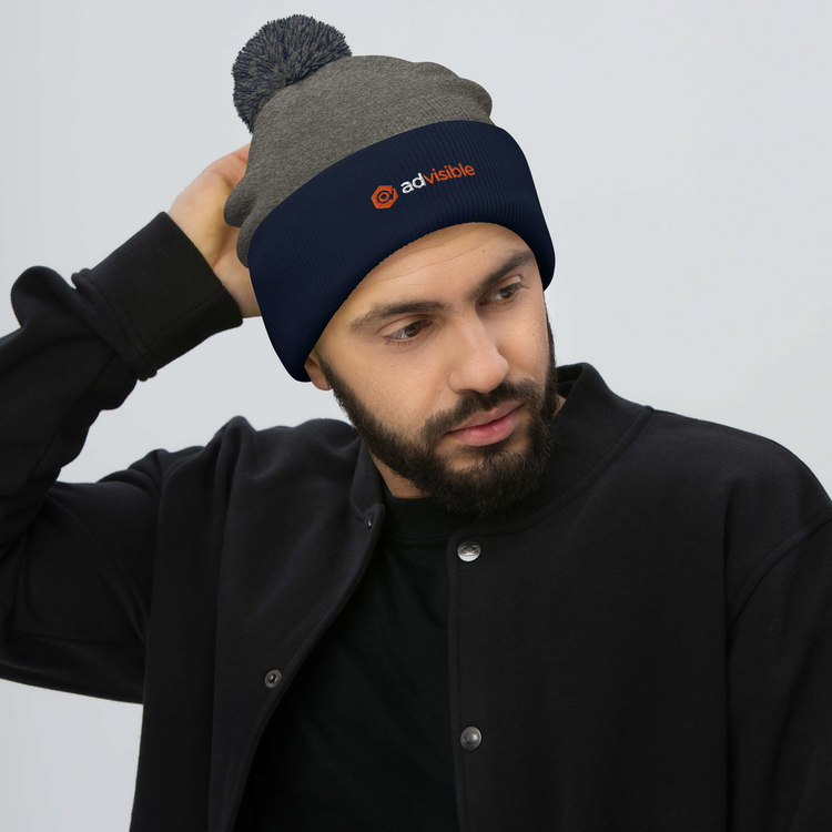 AdVisible Pom-Pom Beanie (Embroidered)