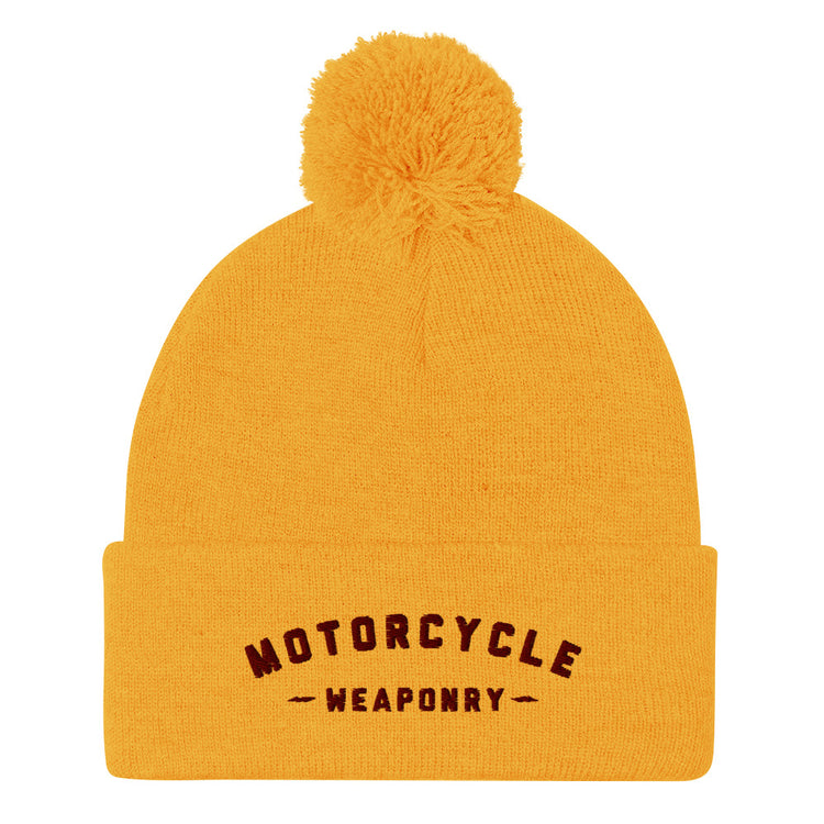 Motorcycle Weaponry Pom-Pom Beanie (Embroidered)