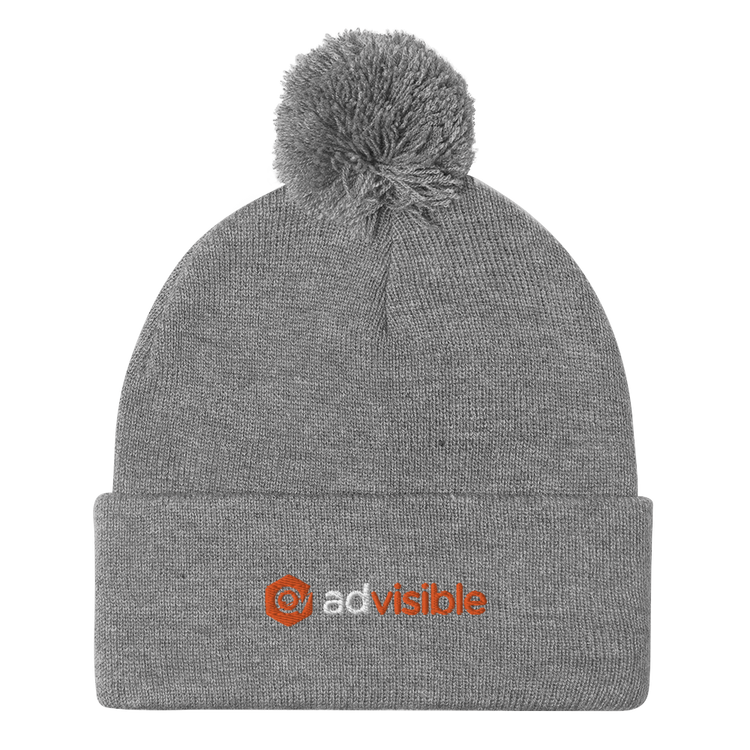 AdVisible Pom-Pom Beanie (Embroidered)