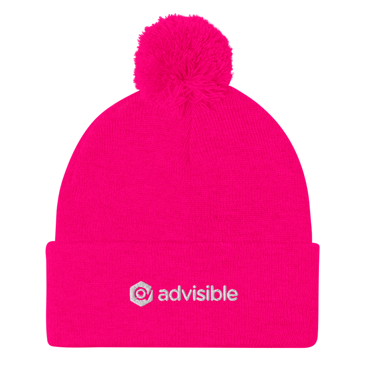 AdVisible Pom-Pom Beanie (Embroidered)