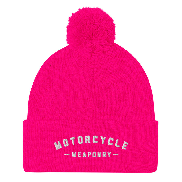 Motorcycle Weaponry Pom-Pom Beanie (Embroidered)